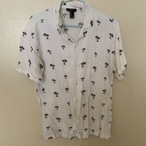forever 21 palm trees button down shirt